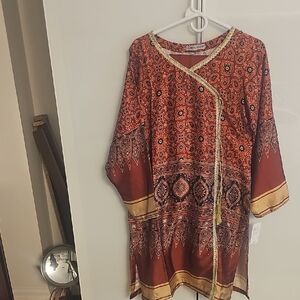Red and Gold Patterned Tunic